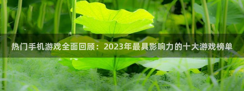 蓝冠娱乐直属：热门手机游戏全面回顾：2023年最具影响力的十